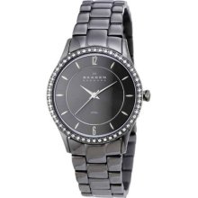 Lady's Skagen Swarovski Crystal Gray Stainless Steel Watch 347smxm