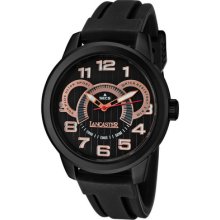 Lancaster Italy Ola0458nr-rg-nr Men's Non Plus Ultra Black Textured Dial Watch