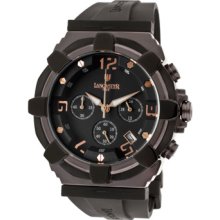 Lancaster Italy Watches Men's Chronograph Black Dial Black Silicone Bl