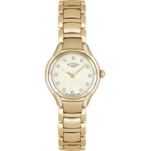 LB02811-40 Rotary Ladies Timepieces Mop Cream Dial Gold Pvd Stainless ...