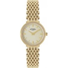 LB10900-03 Rotary 9Ct Gold Ladies Cream Dial Watch