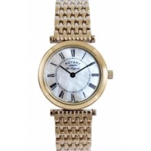 LB90006-41 Rotary Ladies Gold Plated White Mop Dial Bracelet Watch