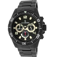 Le Chateau Men's Sport Dinamica Gun Plated All Steel Chronograph Watch (black)