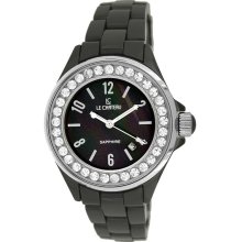 Le Chateau Persida LC Women's Black Ceramic Mother of Pearl Dial Watch