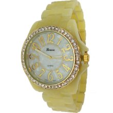 Limited Edition Bone and Mother of Pearl Boyfriend Style Watch w/ Shell Design