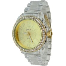 Limited Edition Clear and Gold Boyfriend Style Watch w/ Shell Design