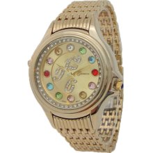 Limited Edition Gold Watch with Precious Stone Colored Accents