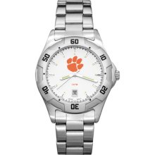 LogoArt College All-Pro Men's Watch Color: Chrome, Team: Clemson University