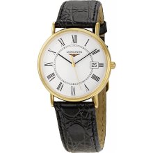 Longines Presence L47202112 Men's Black Leather Watch