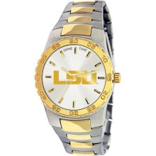 LSU Tigers Dress Watch - Stainless Steel and Gold Band