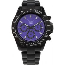 LTD-030206 LTD Watch Unisex Purple Dial And Black Strap Chronograph Wa...