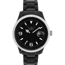 LTD-031002 LTD Watch Unisex Black Dial And Strap With Ss Bezel Watch