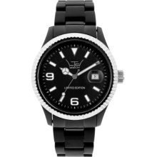 Ltd Watch Unisex Limited Edition Plastic Ex Range Watch Ltd 031005 With Black Bracelet & Dial And A Stainless Steel Bezel