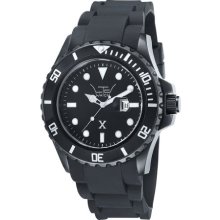 Ltd Watch X Collection Men's Quartz Watch With Black Dial Analogue Display And Black Silicone Strap Ltd 330202