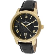 Lucien Piccard Watches Men's Pizzo Black Dial Black Genuine Leather B