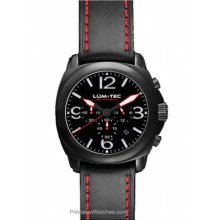 Lum-Tec Mens M-Series Chrono Black Dial w/ Red Titanium M46