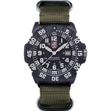 Luminox Men's EVO Navy SEAL Colormark Watch - Green NATO Nylon Strap - Black Dial - 3051.NATO.GRN