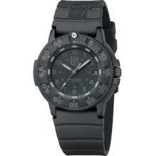 Luminox Mens Original Navy Seal Blackout Carbon Watch - Black Rubber Strab - Black Dial - A.3001.BO