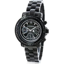 Luxurman Watches: Ladies Black Diamond Watch 2.15ct