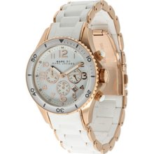 Marc By Marc Jacobs Mbm2547 Women's Rose Gold Tone White Dial Chronograph Watch