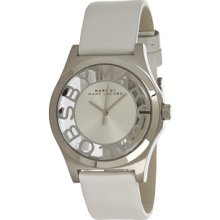 Marc by Marc Jacobs Ladies Henry Skeleton White Leather Watch - White