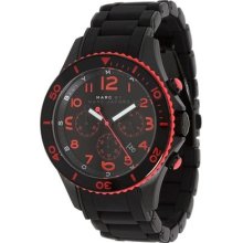 Marc By Marc Jacobs Men's Chronograph Black Silicone Stainless Watch Mbm2585