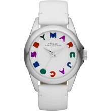 Marc by Marc Jacobs MBM1190 Women's White Dial White Leather Bubble Pa