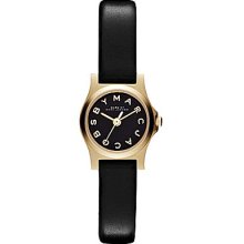 Marc By Marc Jacobs Women's Henry Dinky Black Leather Watch - Black