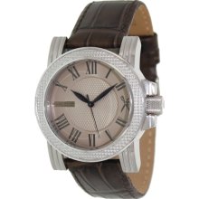 Marc Ecko Men's M13503G4 Brown Leather Quartz Watch with Beige Dial