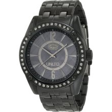 MARC ECKO UNLTD Element New Crystals Mens Black Round Watch Steel Bracelet