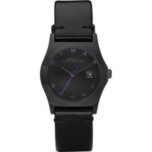 Marc Jacobs Womens Mbm8534 Black And Purple Leather Watch