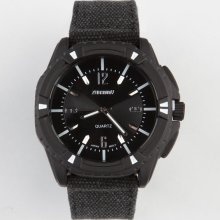 Matte Black Canvas Band Watch Black One Size For Men 21920610001