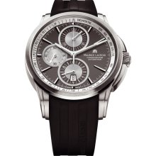 Maurice Lacroix Men's 'Pontos' Grey Dial Black Silicone Strap Watch PT6188-TT031-830