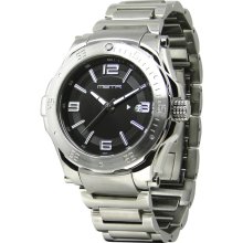Meister Mens Icon Analog Stainless Watch - Silver Bracelet - Black Dial - IC101SS