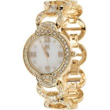 Melania Concorde Pave' Style Open Link Bracelet Watch - Goldtone - One Size