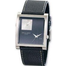 Men Charles Hubert Leather Band Black 35x38mm Dial Dual Time Watch Xwa1782