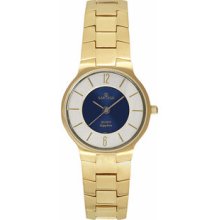 Men Sartego SVQ223 Seville Gold Tone Seville Dress Watch Blue