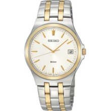 Men Seiko SGEF12 Dress Two Tone Stainless Steel Dress Silver Tone