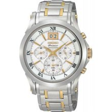 Men Seiko SPC058 Premier Premier Two Tone Stainless Steel Chronograph