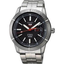 Men Seiko SRP337 Seiko 5 Stainless Steel Case and Bracelet Black ...