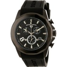 Men's 10042-BB-01 Monte Carlo Chronograph Black Textured Dial Black