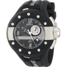 Men's 11131 S1 Chronograph Black and Grey Dial Black Polyurethane