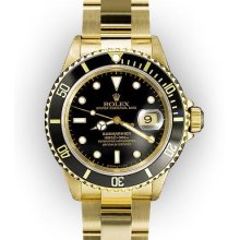 Men's 18K Black Dial Rolex Submariner (155)