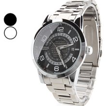 Men's Alloy Analog Automatic Wrist Watch with Calendar(Silver)