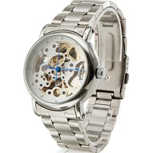 Men's Alloy Analog Mechanical Watch Wrist (Silver)
