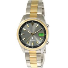 Men's Atomix Atomic Solar Silver and Gold Band Watch