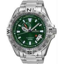Men's Automatic Stainless Steel Case and Bracelet Green Tone Dial Date