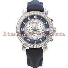 Mens Benny and Company Watch Ice Dial 2.9ct Mens Navy