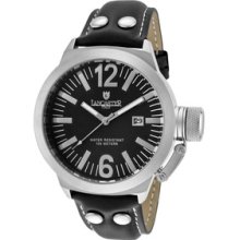 Men's Black Dial Black Calf