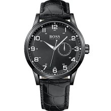 Men's Black Dial Black Face Watch